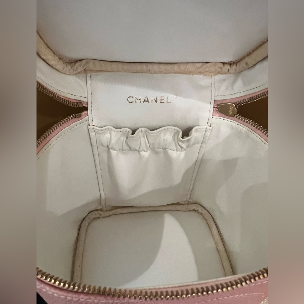 CHANEL Jumbo CC Vanity Purse Sakura Pink Caviar Bag Top Handle Karl Lagerfeld - Picture 8 of 11